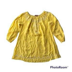 Sunny Leigh yellow peasant top